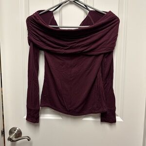Forever 21 Red Off the Shoulder Long Sleeve